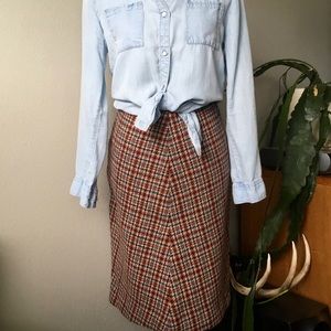 🍁Fabulous Fall Colors Vtg Wool Pencil Skirt🍁